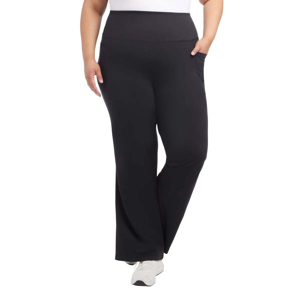 Jockey Women's High Rise Activewear Leggings Nonslip Flare Athletic Yoga Pants Black