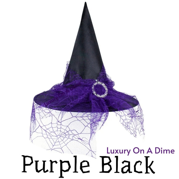 Witch Hat Halloween Costume Accessory Lace Cosplay Party Fancy Pointed/Relaxed hat