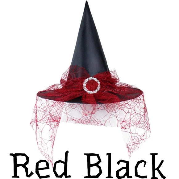 Witch Hat Halloween Costume Accessory Lace Cosplay Party Fancy Pointed/Relaxed hat