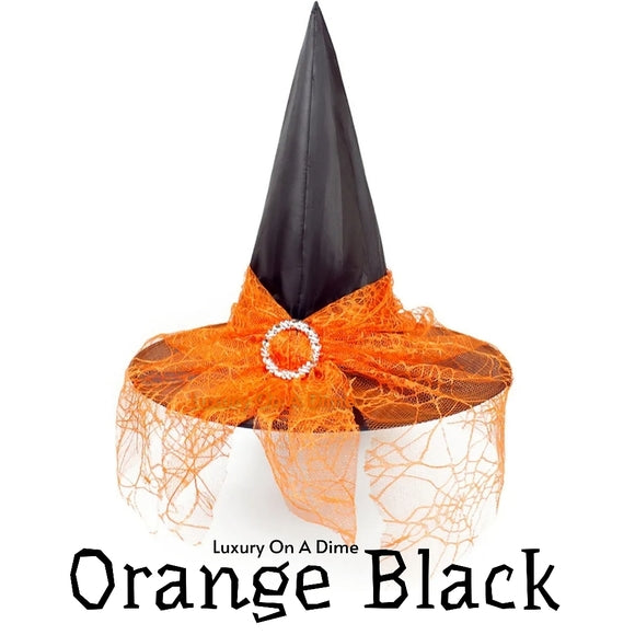 Witch Hat Halloween Costume Accessory Lace Cosplay Party Fancy Pointed/Relaxed hat