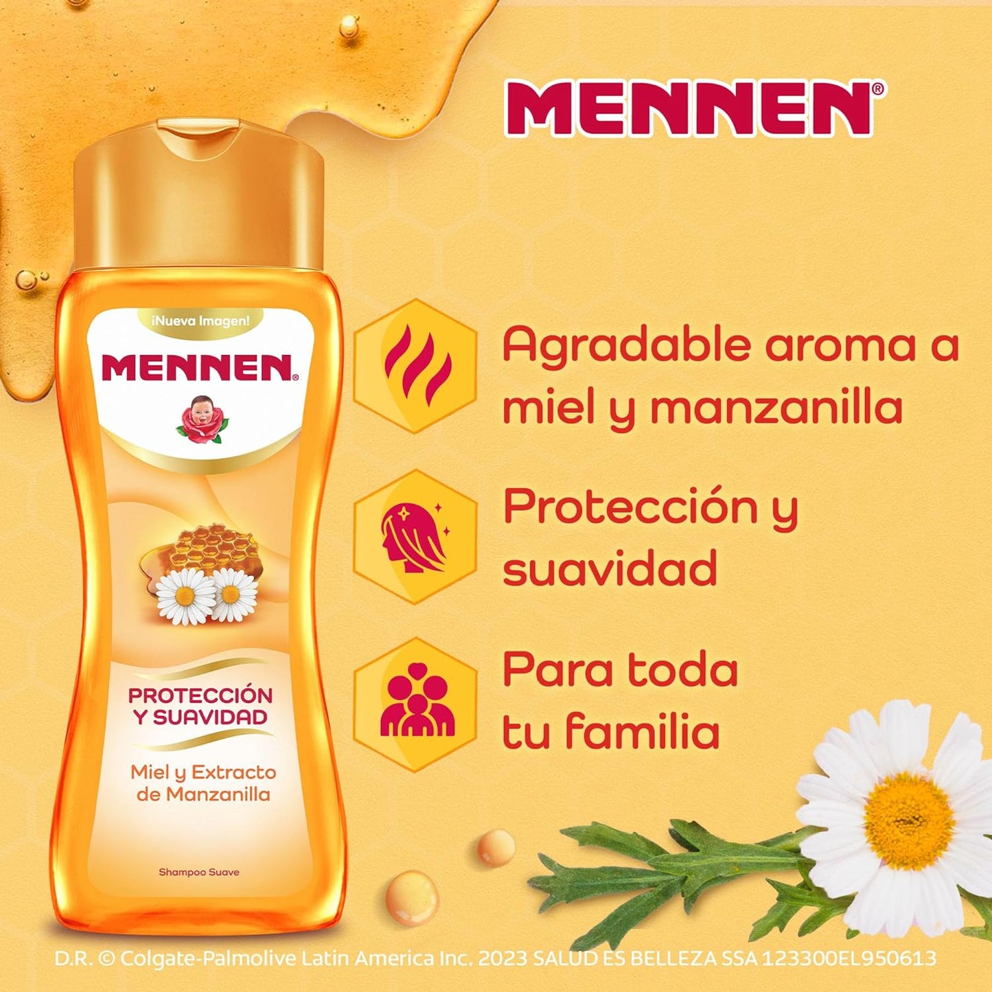 Mennen Baby Shampoo Natural Honey Nectar Chamomile Shampoo Large 700mL Bottle