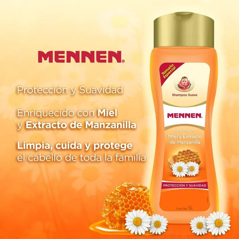 Mennen Baby Shampoo Natural Honey Nectar Chamomile Shampoo Large 700mL Bottle