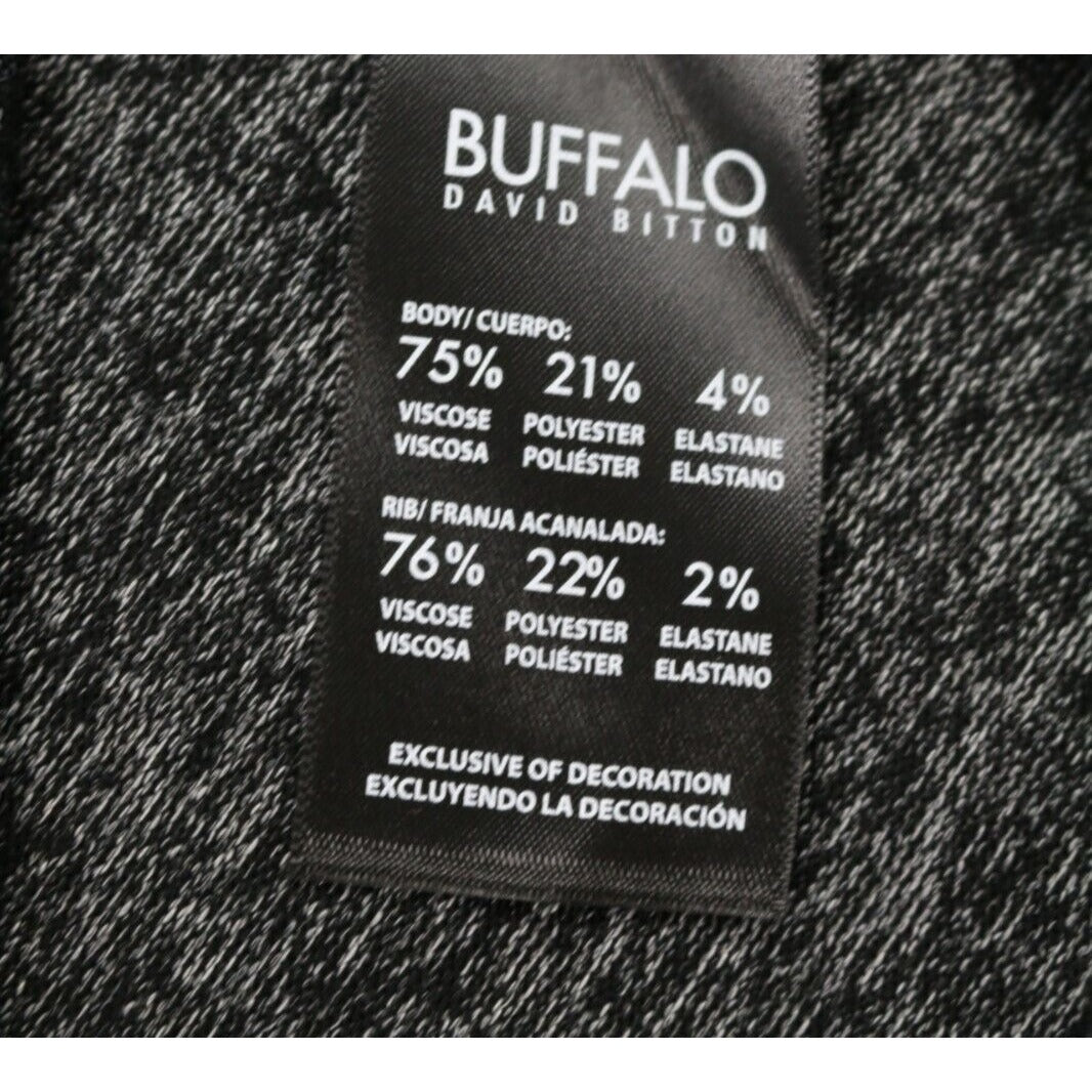 Buffalo David Bitton Woman's Sweater Soft Shirt V-Neck Long Sleeve Top Black Midweight
