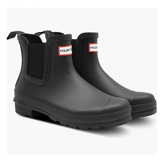 HUNTER Rain Boots Womans Original Chelsea Black Classic Waterproof Rainboots
