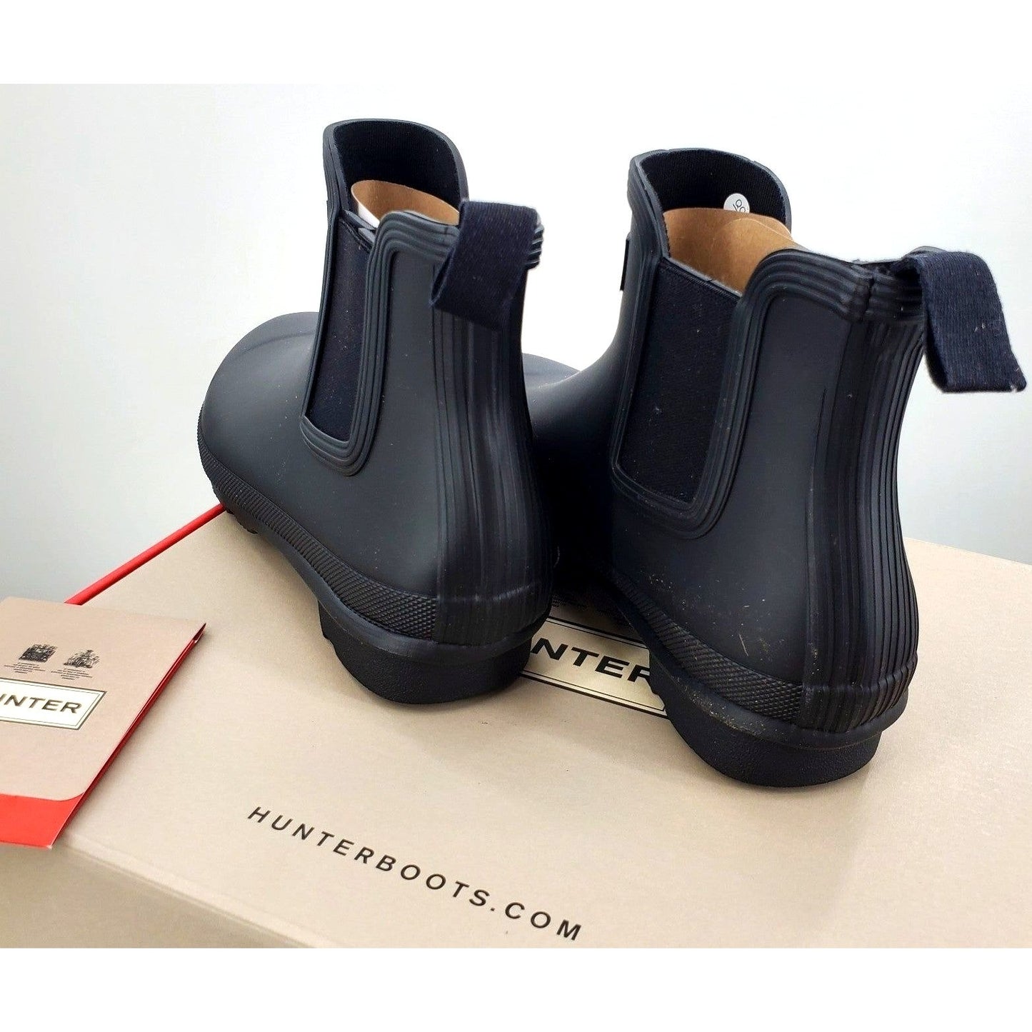 HUNTER Rain Boots Womans Original Chelsea Black Classic Waterproof Rainboots