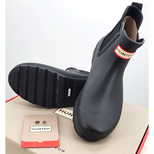 Hunter Woman's Boots Original Chelsea Black Classic Waterproof Rain Snow Shoes