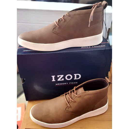 IZOD Palmer Men's Chukka Boots Brown Leather Round Toe Lace-up Shoes Sneaker