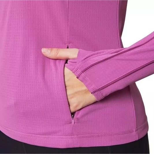 Mondetta Woman Quarter-Zip Top Athletic Pullover Lightweight Activewear Shirt Purple