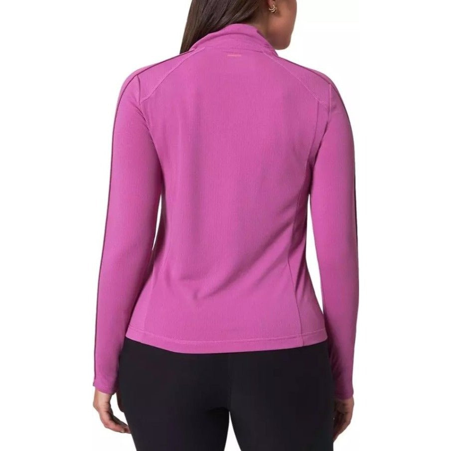 Mondetta Woman Quarter-Zip Top Athletic Pullover Lightweight Activewear Shirt Purple