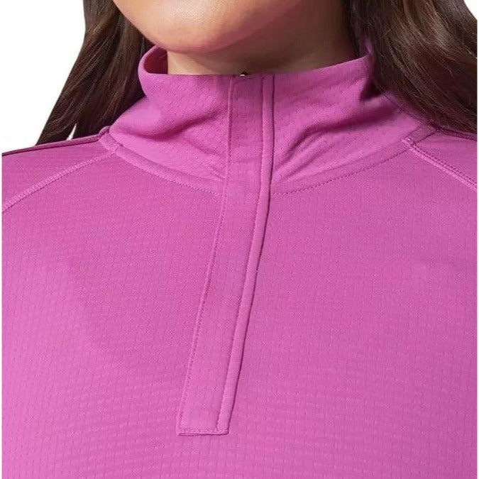 Mondetta Woman Quarter-Zip Top Athletic Pullover Lightweight Activewear Shirt Purple