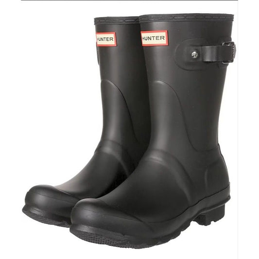 HUNTER Rain Boots Original Short Classic Rainboots Waterproof Matte Black Shoe