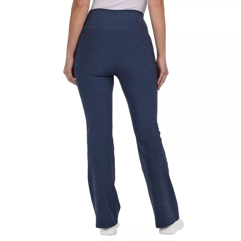 KIRKLAND Signature Woman Brushed Flare Pants Moisture Wicking Stretch Blue