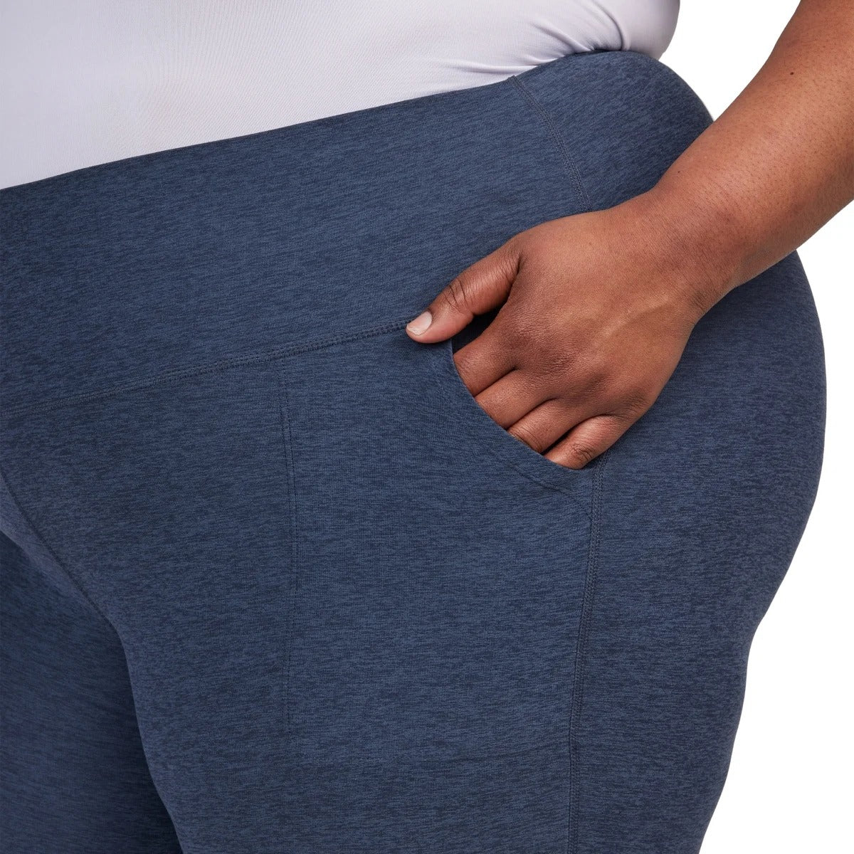 KIRKLAND Signature Woman Brushed Flare Pants Moisture Wicking Stretch Blue
