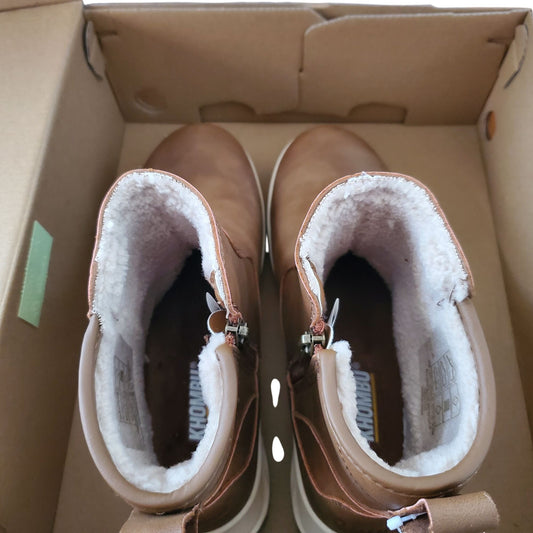 Khombu Dusk All Weather Boot Faux Leather Zip-up Outdoor Fur Lined Winter Shoe