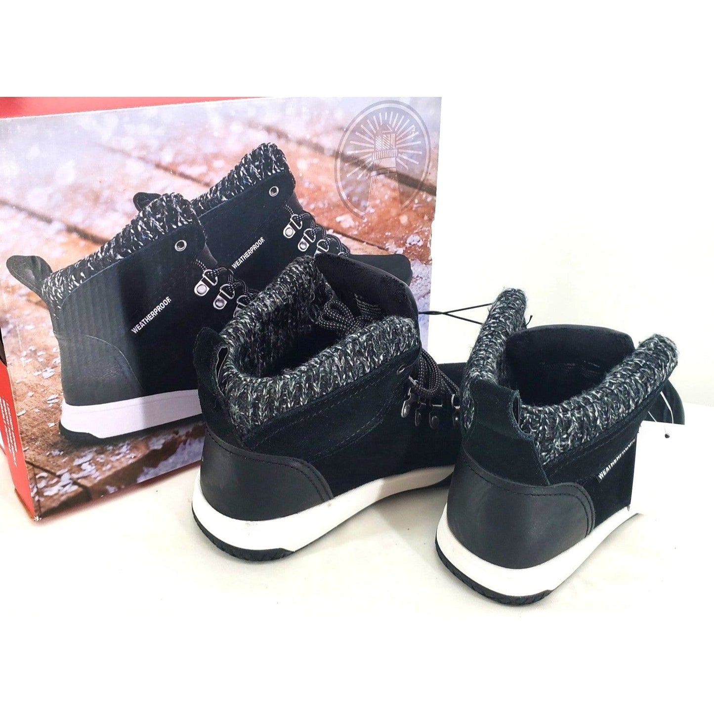 Weatherproof Womens Boots Ruby Outdoor Winter Snow Shoes Suede Leather Chunky Lug
