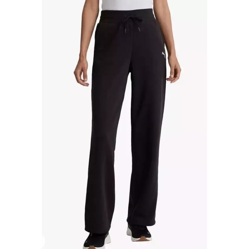 Puma Women's Sweatpants Fleece Lined Drawstring Elastic Waist Straight Leg Pants