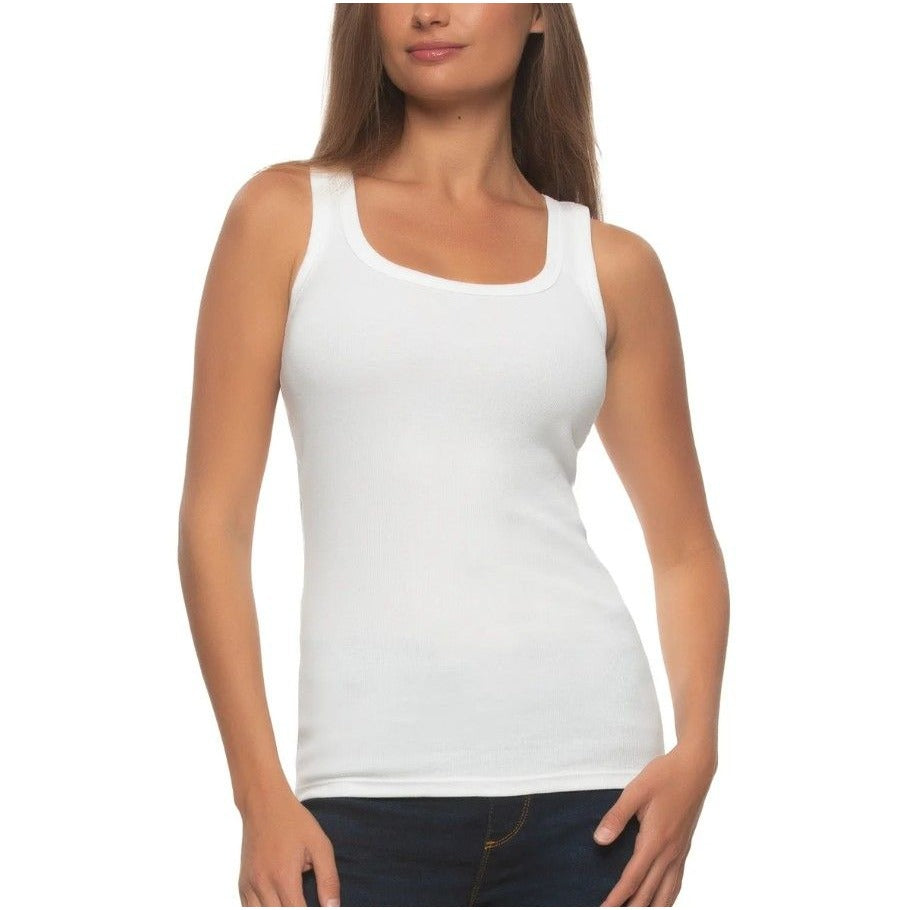 Felina 3-Pack Womens Tank Top Ribbed Sleeveless Shirt Classic Long Stretch