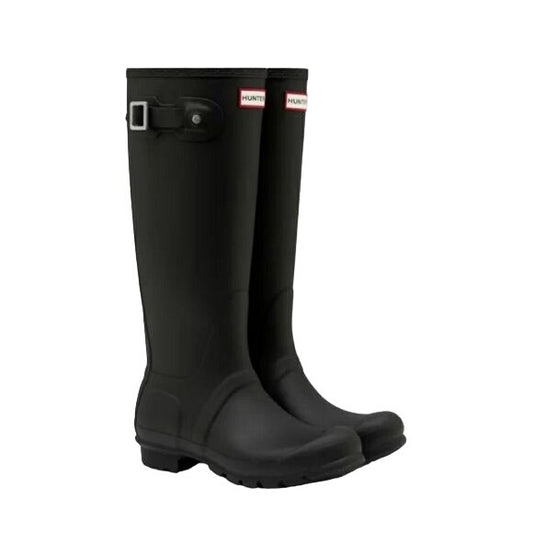 Hunter Rain Boots Woman's Original Tall Matte Black Rainboots Shoes Waterproof
