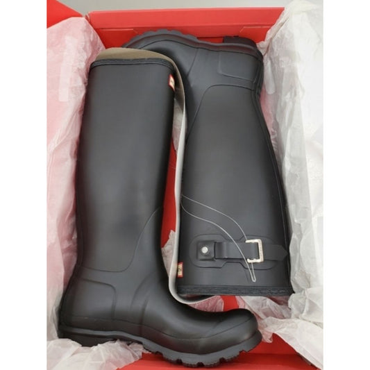 Hunter Rain Boots Woman's Original Tall Matte Black Rainboots Shoes Waterproof