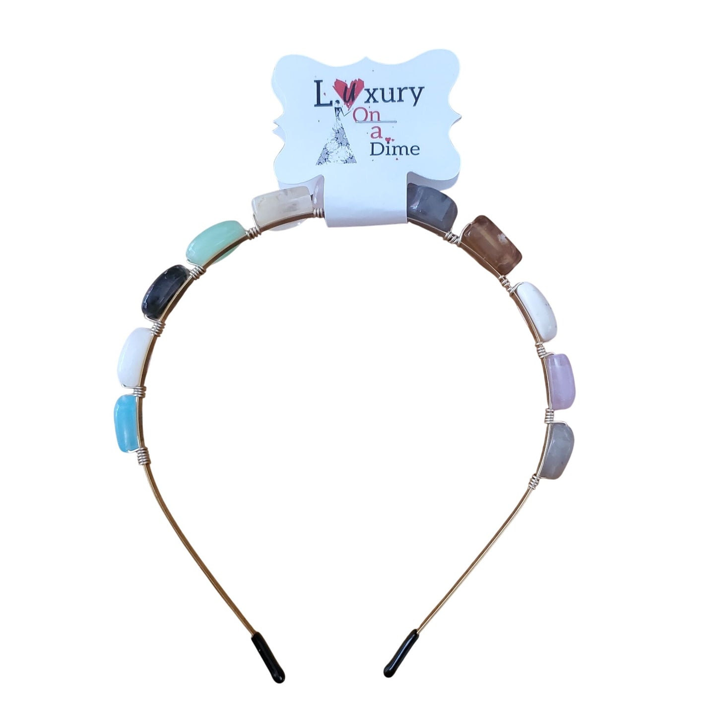 Resin Stone Headband Copper Wrap Goddess Celestial Non-slip Hair Band Accessory