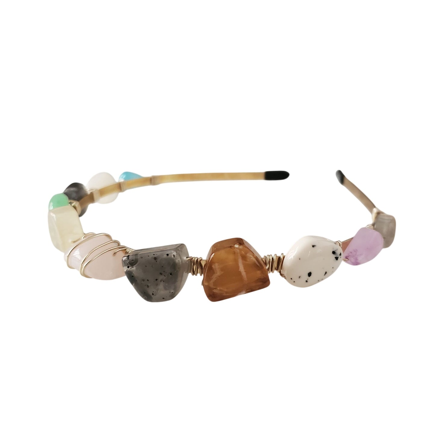 Resin Stone Headband Copper Wrap Goddess Celestial Non-slip Hair Band Accessory