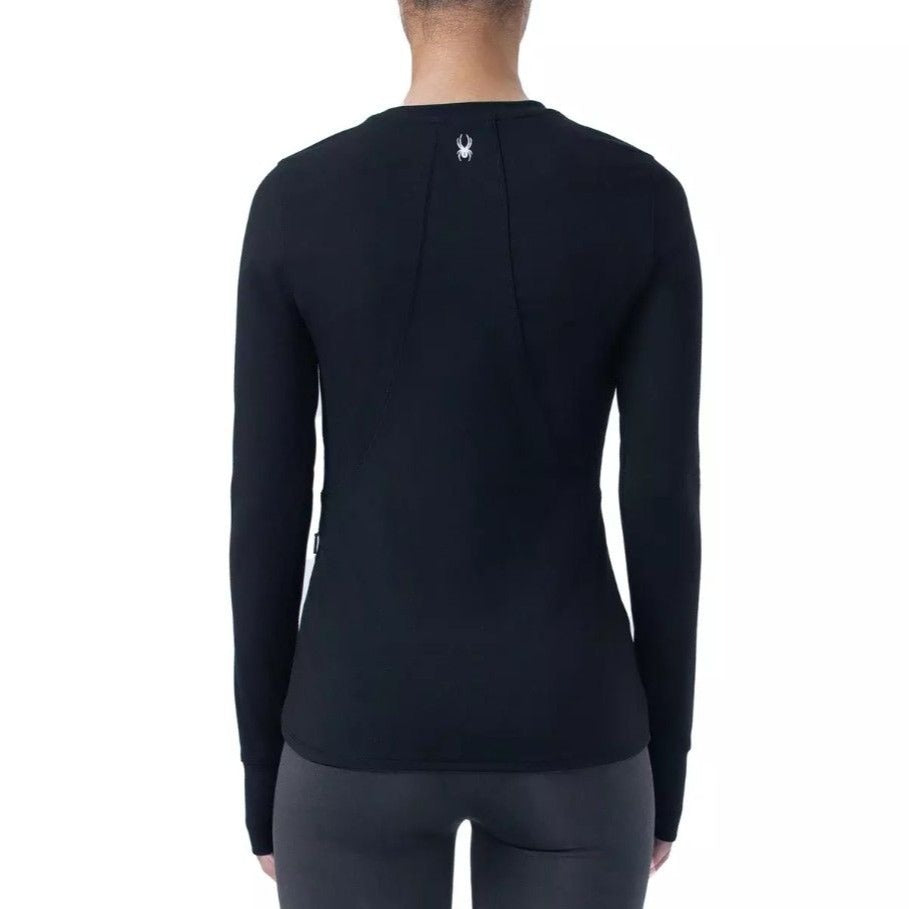 SPYDER Active Women Black Long Sleeve Pullover Activewear Side Zipper Pocket Shirt Thumb Hole