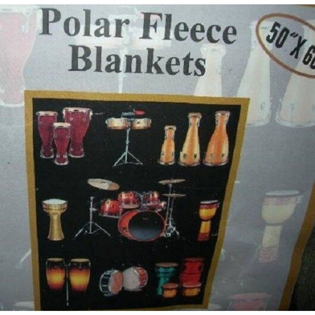 Music Fleece Throw Blanket Drums Bongo Congas Drummer Musician Band