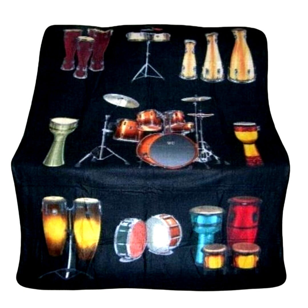 Music Fleece Throw Blanket Drums Bongo Congas Drummer Musician Band