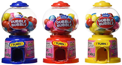 Dubble Bubble Mini Gumball Machine Candy Dispensers for Kids, 1.41 Ounce, Pack of 12