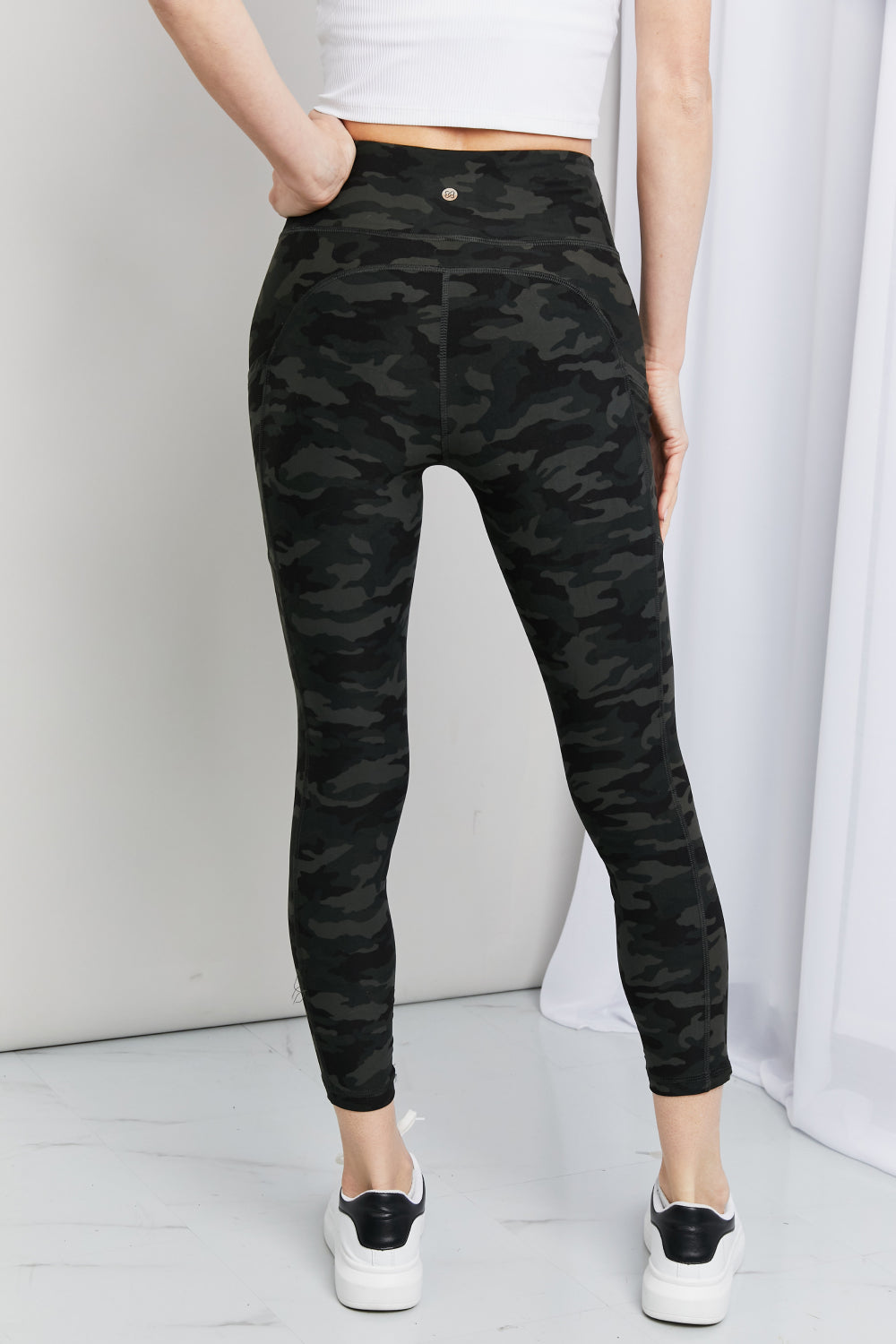 Camouflage High-rise Side Pocket Yoga Workout Pants (Plus Size Available)