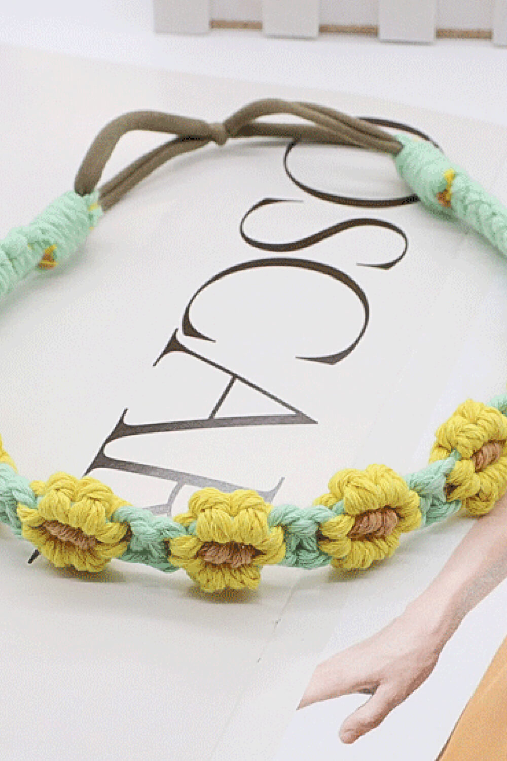 2-Pack Premium Colorful Daisy Macrame Boho Handmade Retro Headband