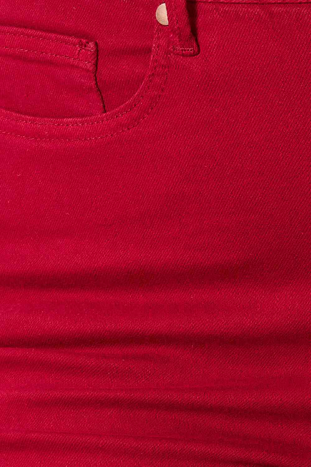 Tummy Control High-Rise Waist Red Demim Judy Blue Skinny Jean Pants
