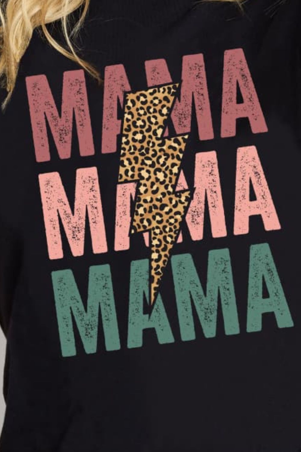 Leopard MAMA Colorful Graphic 100% Cotton Short-sleeve Tee Shirt