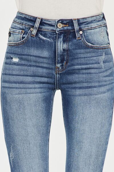 KanCan High-Rise Waist Distressed Denim Raw Cropped Skinny Jean Pants