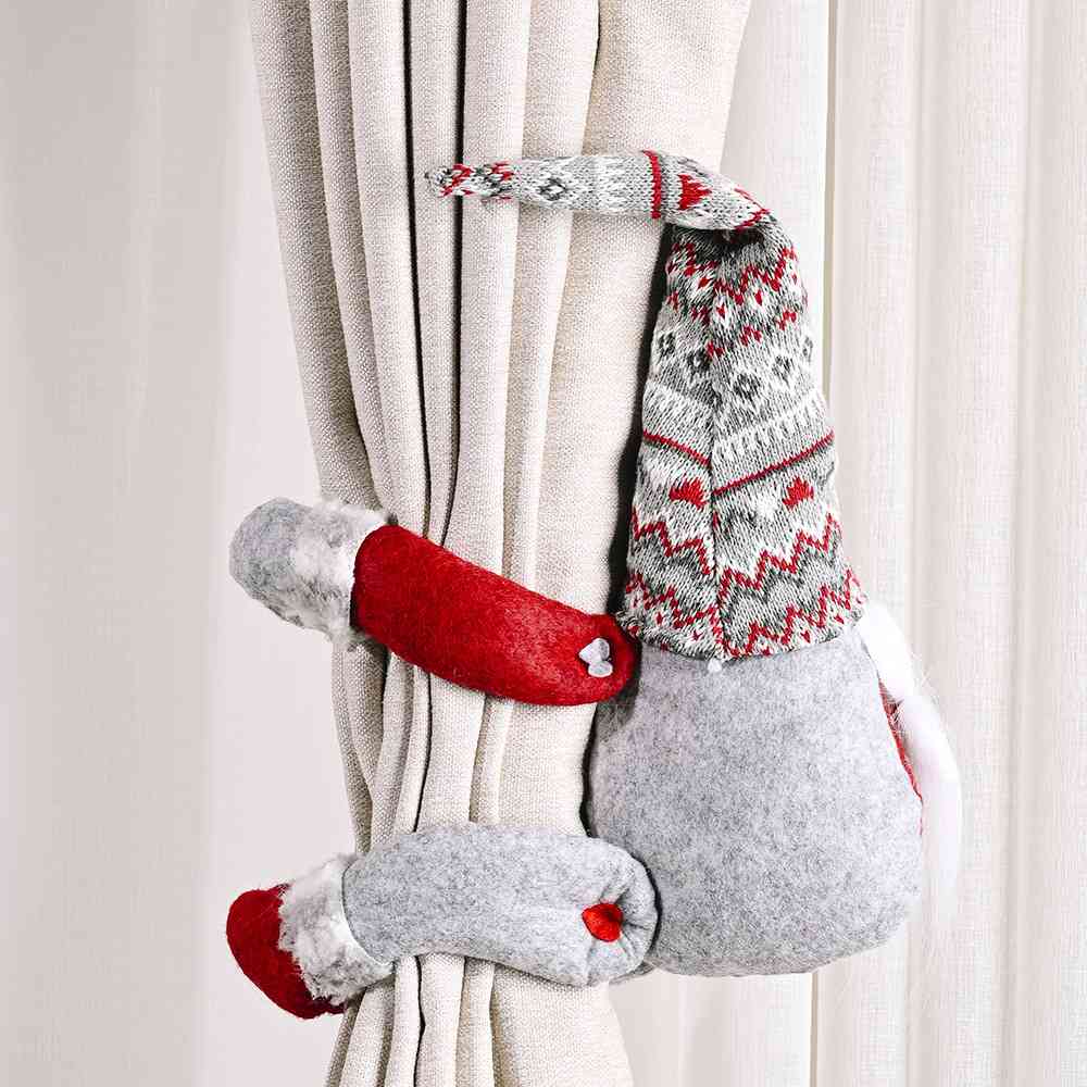 Curtain Tieback Gnome Ornament Holiday Holdback Christmas Home Decor Drape Tie
