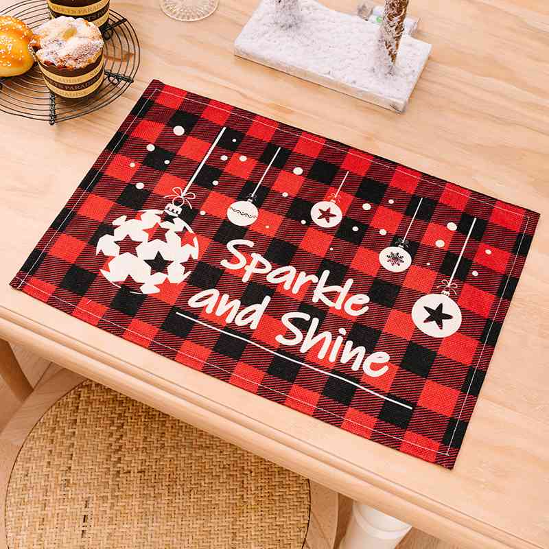 2-Piece Christmas Buffalo Plaid Placemat Dining Table Festive Home Decor Assorted