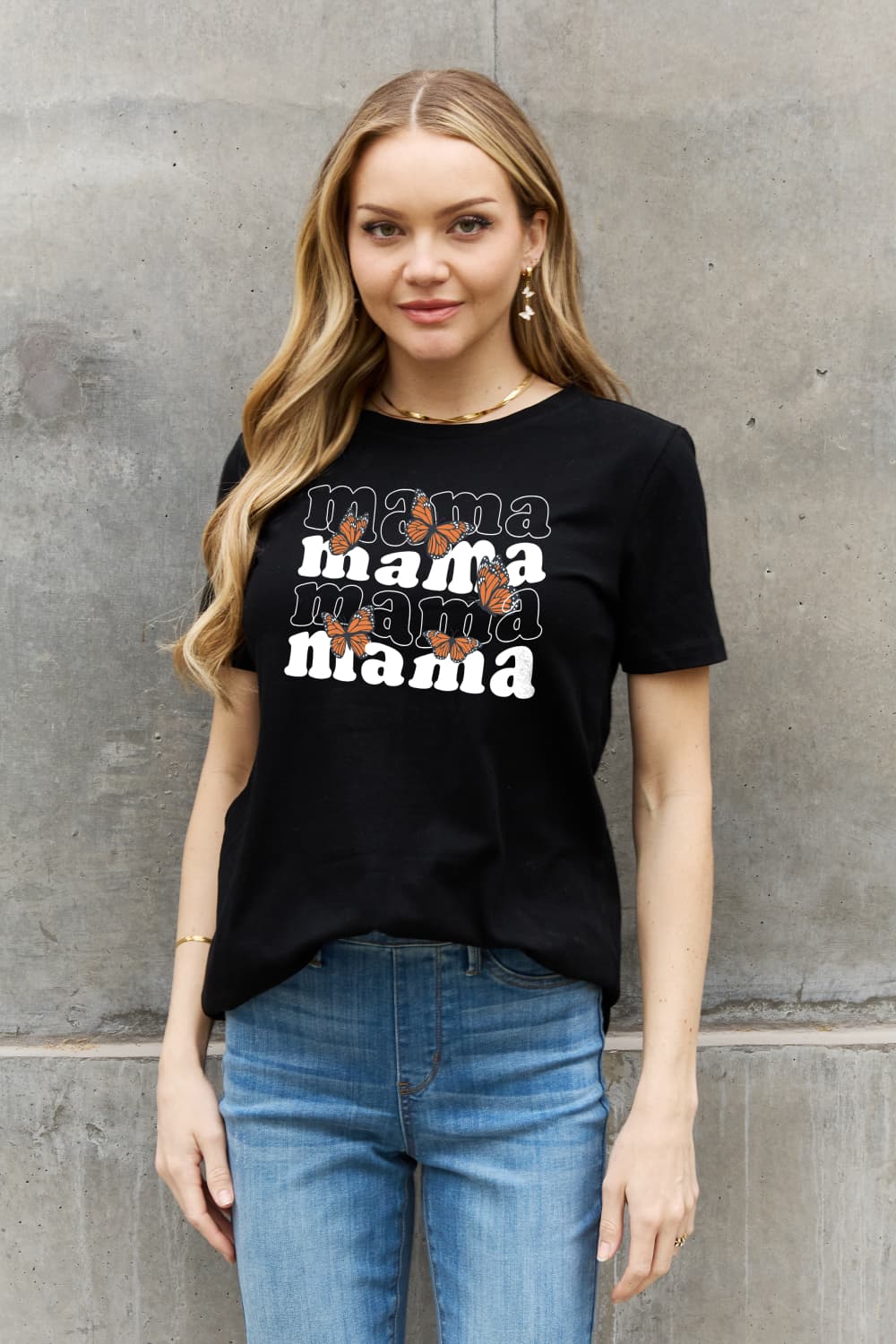 Butterfly MAMA Graphic 100% Cotton Short-sleeve T-Shirt