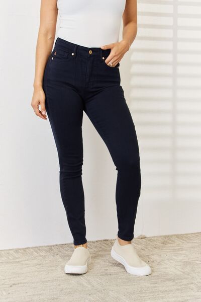Tummy Control High-Rise Waist Navy Denim Skinny Jean Pants Judy Blue