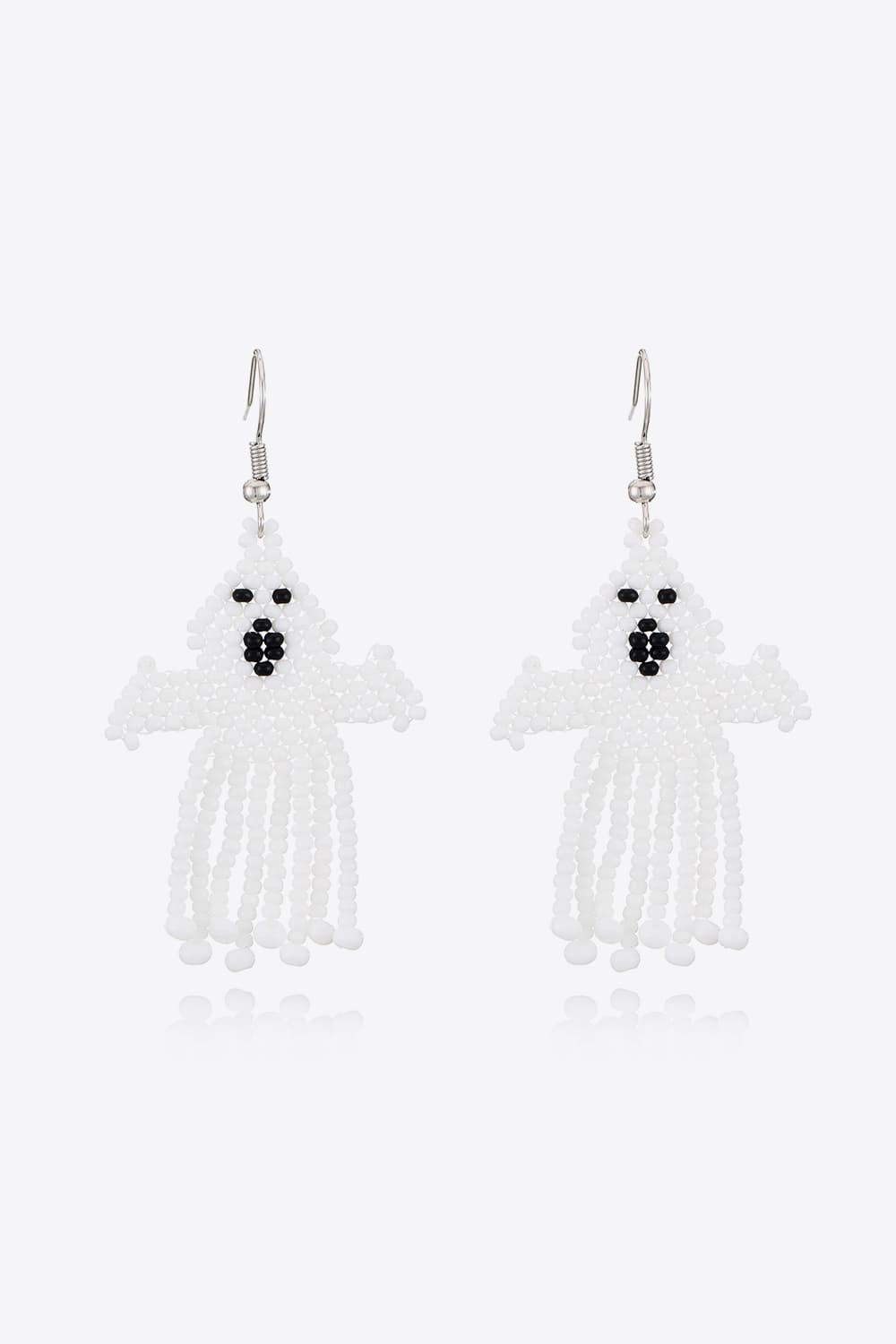 Spooky Fun Beaded Long Dangle Earrings Halloween Jewelry Pumpkin Ghost Spider Witch Skeleton