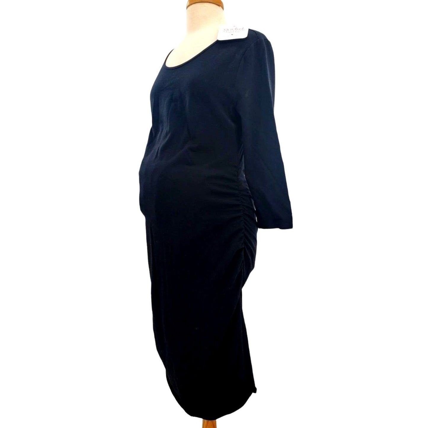 ISABEL MATERNITY Dress 3/4 Sleeve Stretch side T-Shirt fitted Bodycon