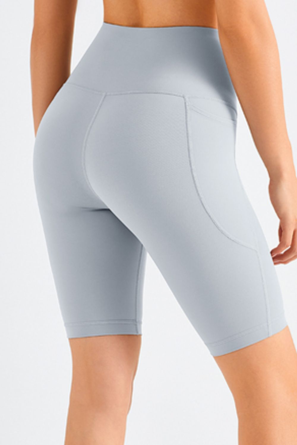 Feels Like Skin High-Rise Side Pocket Wide Waistband Biker Shorts