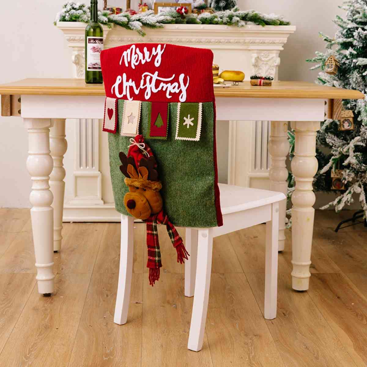Santa Claus Snowman Reindeer Premium Christmas 3D Chair Cover Home Decor