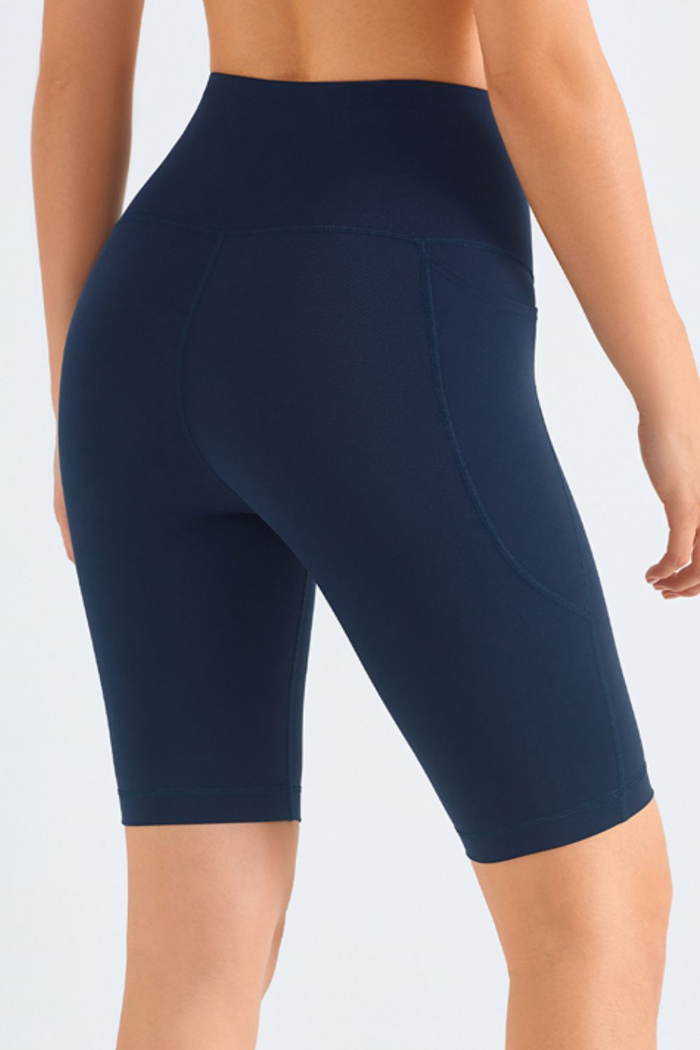 Feels Like Skin High-Rise Side Pocket Wide Waistband Biker Shorts