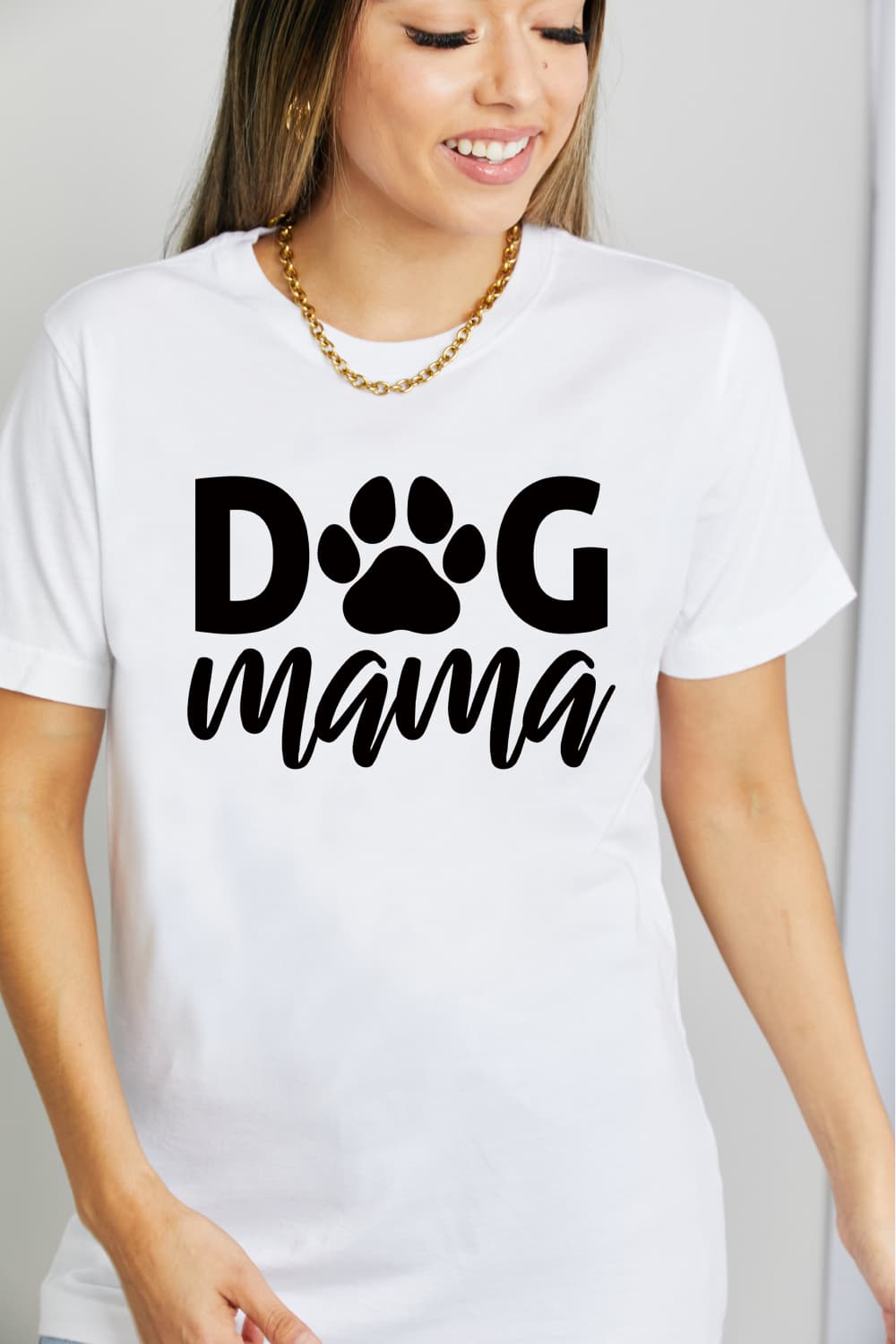 DOG MAMA 100% Cotton Graphic Short-sleeve Tee Shirt (Plus Size Available)