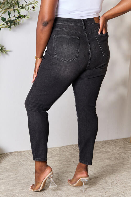 High-Rise Waist Black Denim Judy Blue Classic Skinny Jean Pants