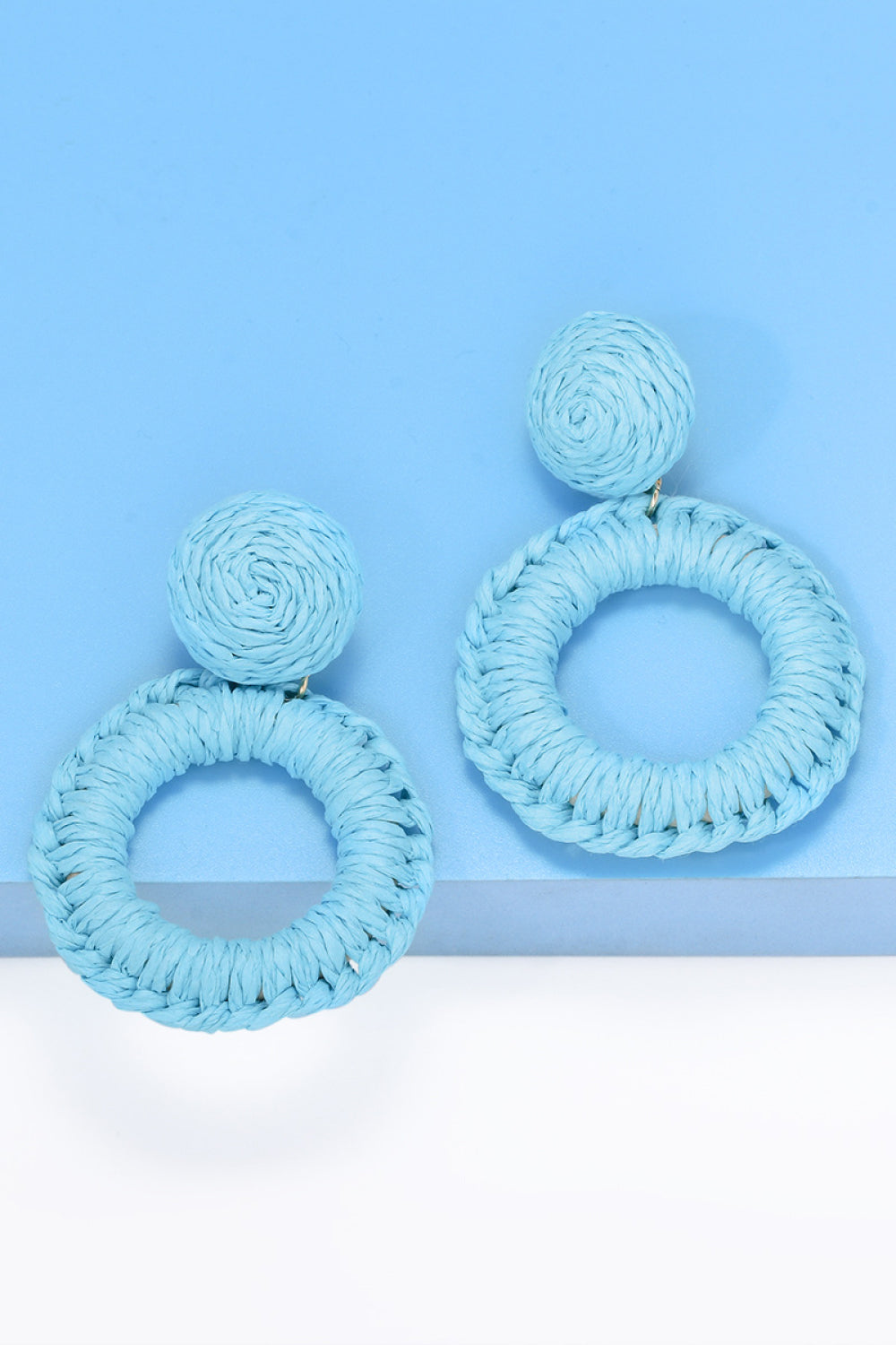 Bold Raffia Grass Round Dangle Earrings Jewelry (10 colors Available)