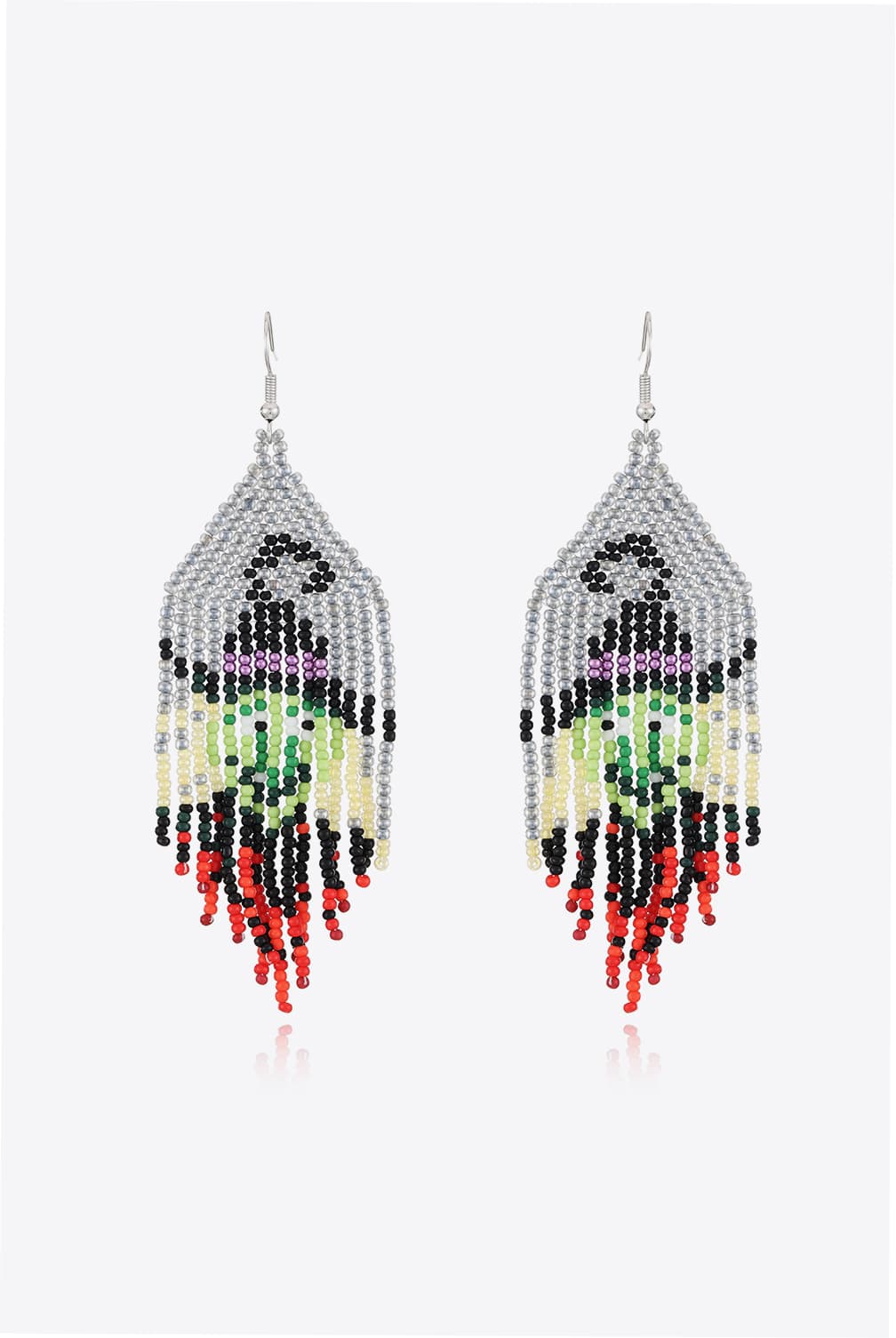 Spooky Fun Beaded Long Dangle Earrings Halloween Jewelry Pumpkin Ghost Spider Witch Skeleton