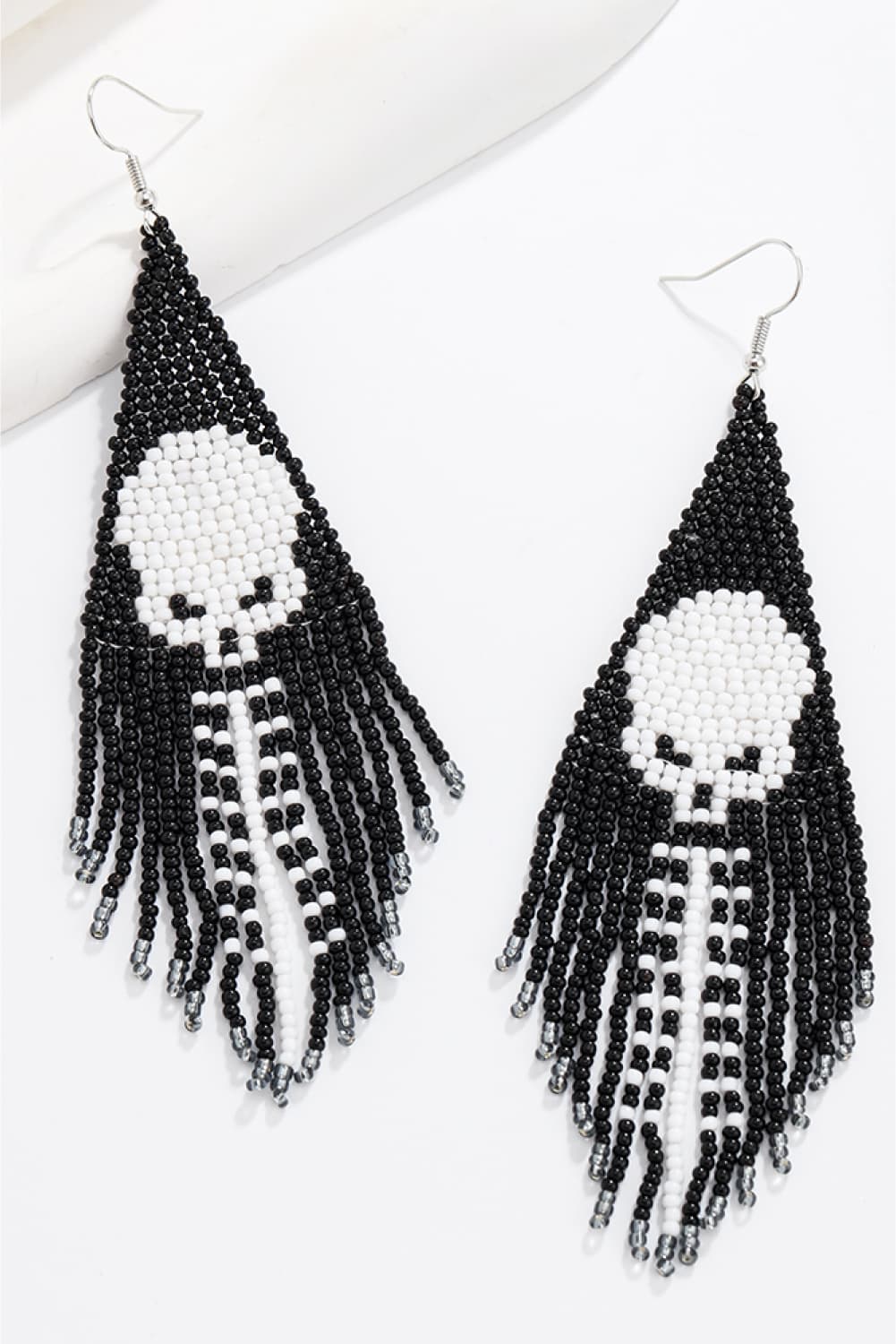 Spooky Fun Beaded Long Dangle Earrings Halloween Jewelry Pumpkin Ghost Spider Witch Skeleton