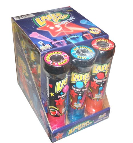 Kidsmania Laser Pop Lollipop projector 12ct ( Strawberry, Blue Raspberry, Cherry)