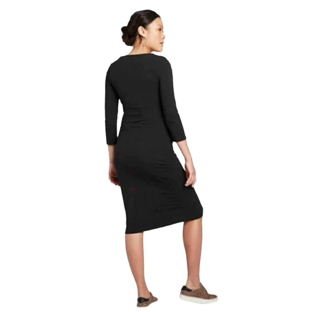 ISABEL MATERNITY Dress 3/4 Sleeve Stretch side T-Shirt fitted Bodycon